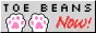 a button that says beans now with two cat paws flexing their claws