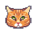 a pixel head of an orange cat