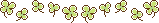 a row of green sketched clovers