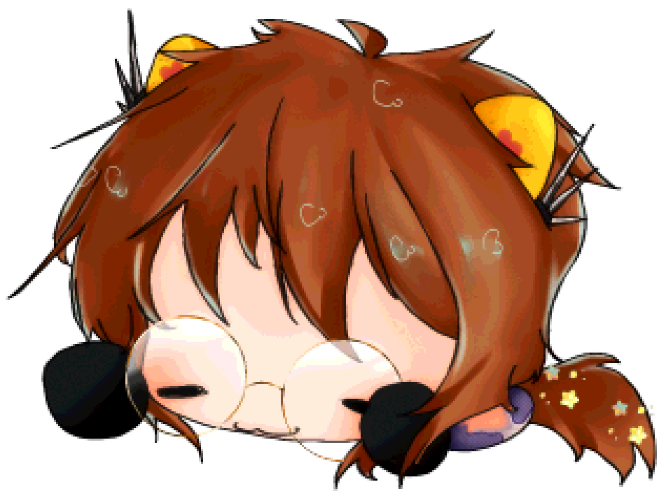 a chibi sleeping kero