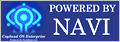 a button that says powered by NAVI