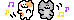 two small cartoon cats dancing