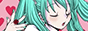 image of hatsune miku from the music video world is mine as a button